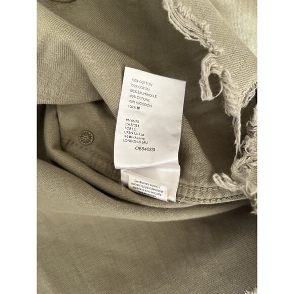 Free People Moon- Child Shirt Jacket Women XS Green Distressed Relaxed Army - Picture 8 of 9